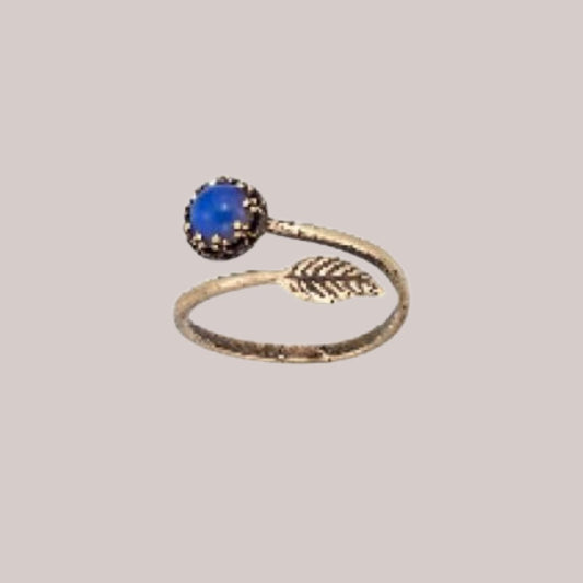 Brass Leaf Adjustable Mood Ring