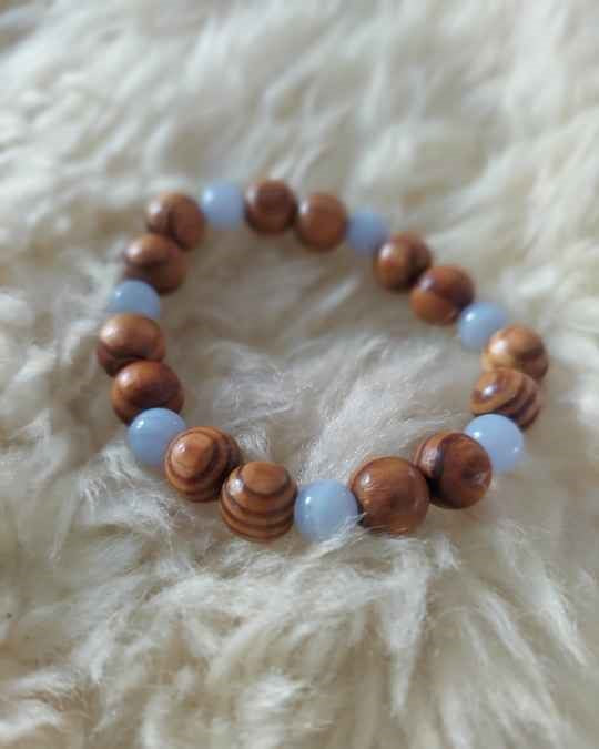 Gem and Wood Intention Bracelet