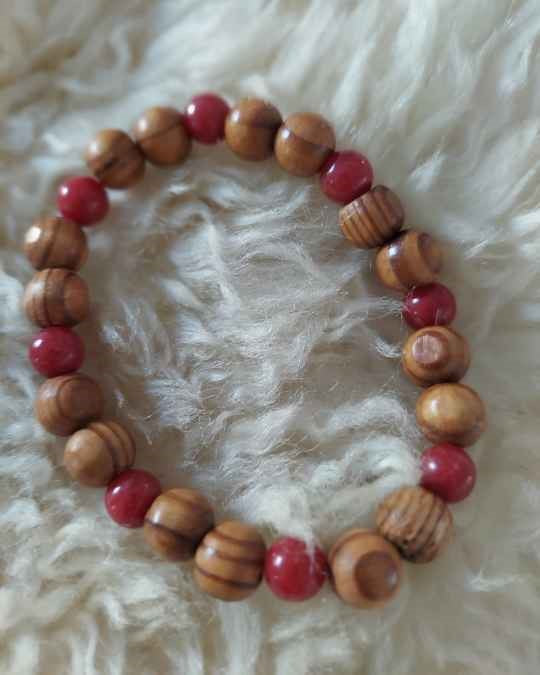 Gem and Wood Intention Bracelet