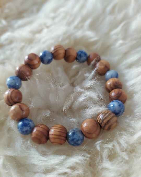 Gem and Wood Intention Bracelet