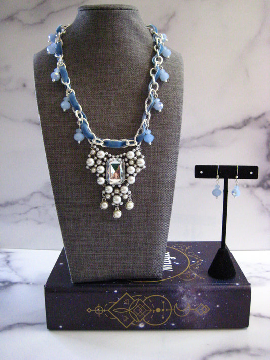 Pearls and Silver French Blue Set