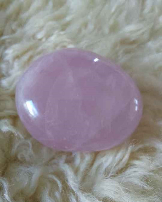 Rose Quartz Palm Stone Pure Love