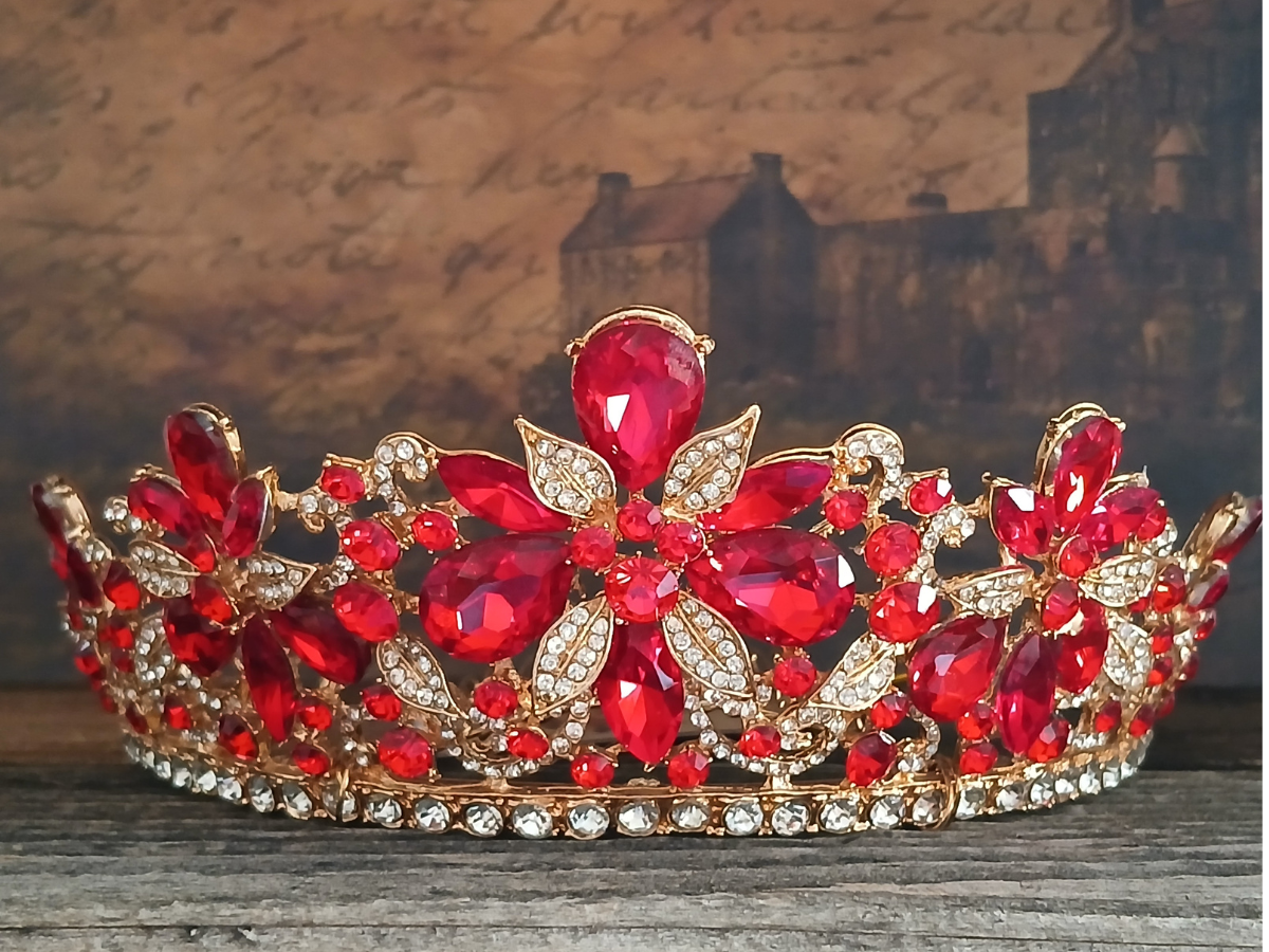 Ruby Flowers Tiara