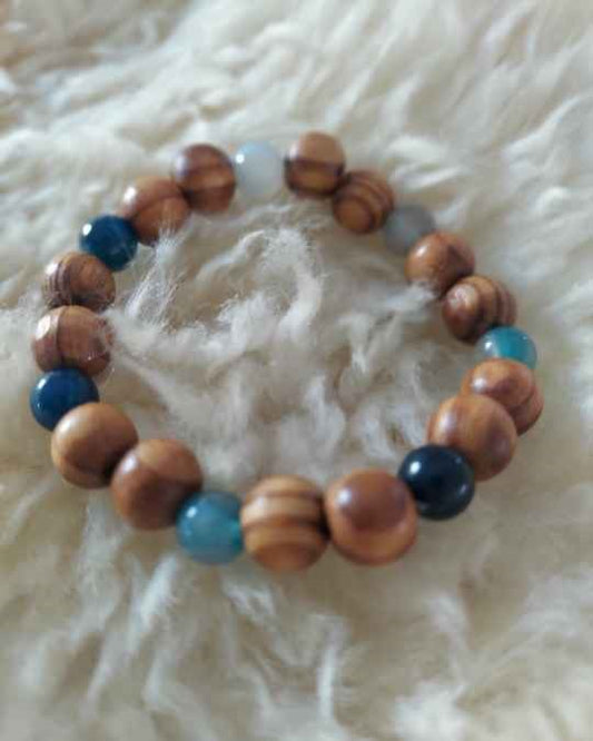 Gem and Wood Intention Bracelet