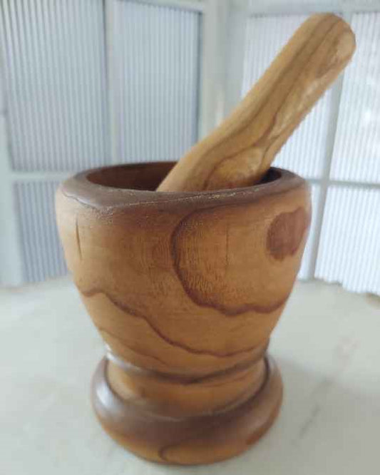 Wooden Mortar and Pestle