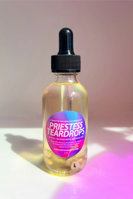 Priestess Teardrops Crystal-Infused Bath & Body Oil by Crystal Bar Soap