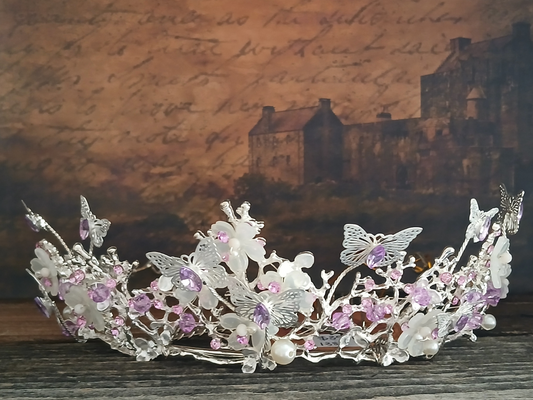 Lavender Butterflies Tiara