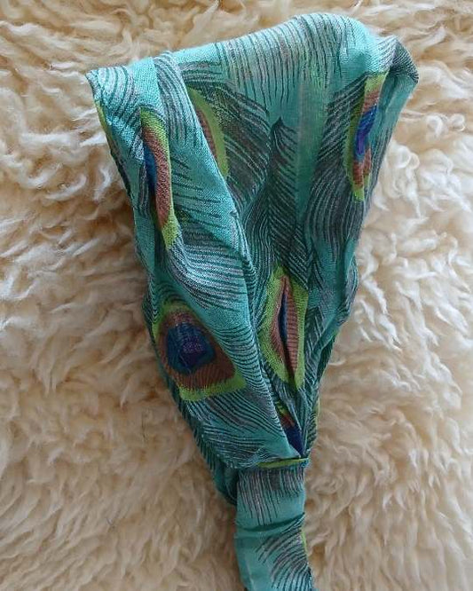 Peacock Print Cotton Headband