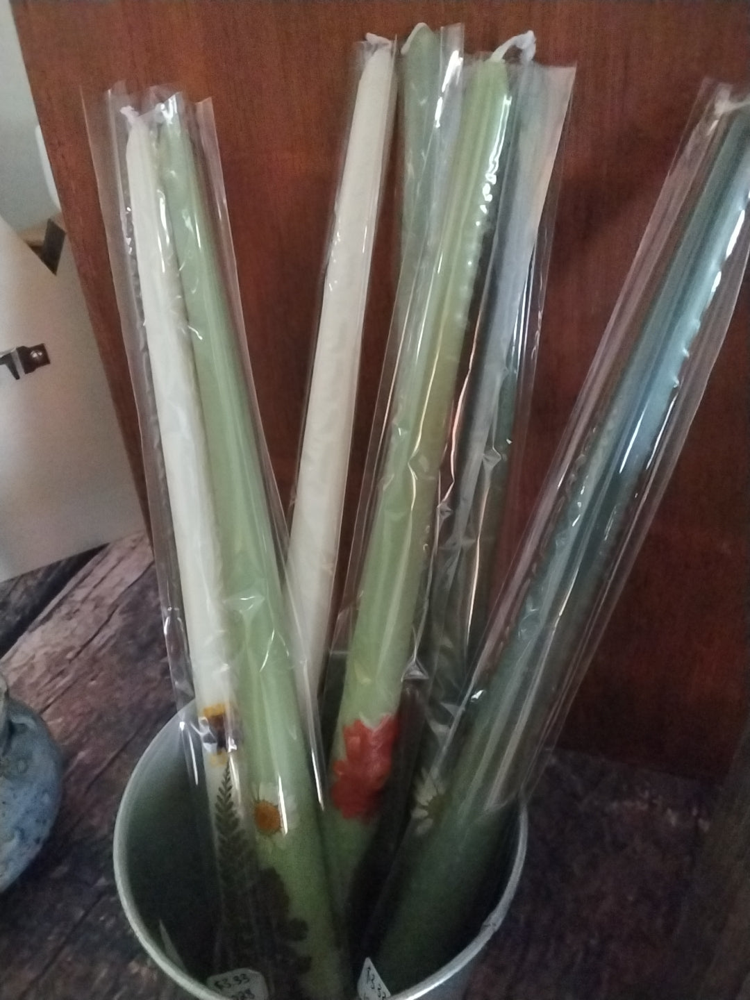 Pressed Flower Taper Candles