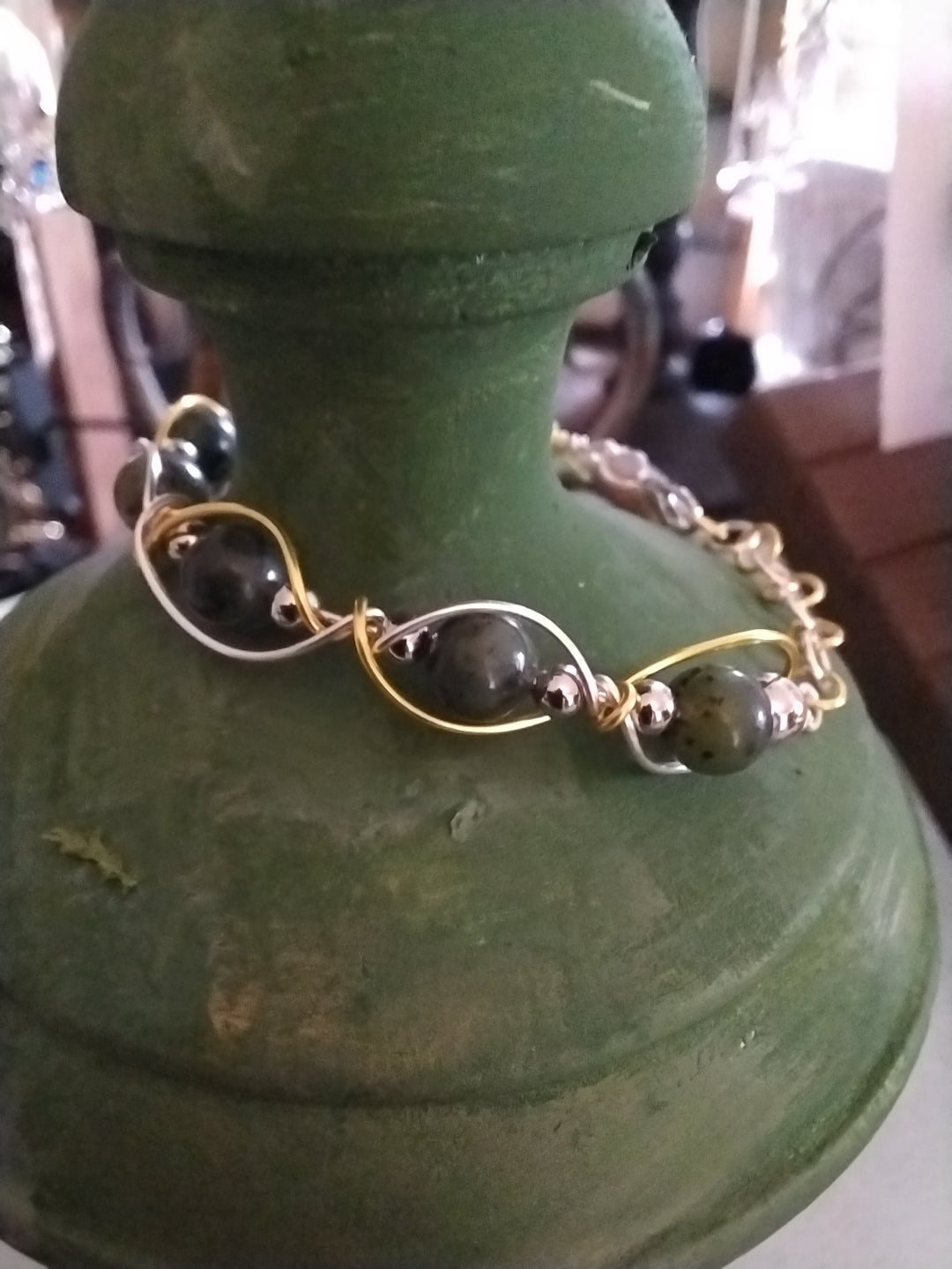 Kiwi Jade Gemstone Cuff