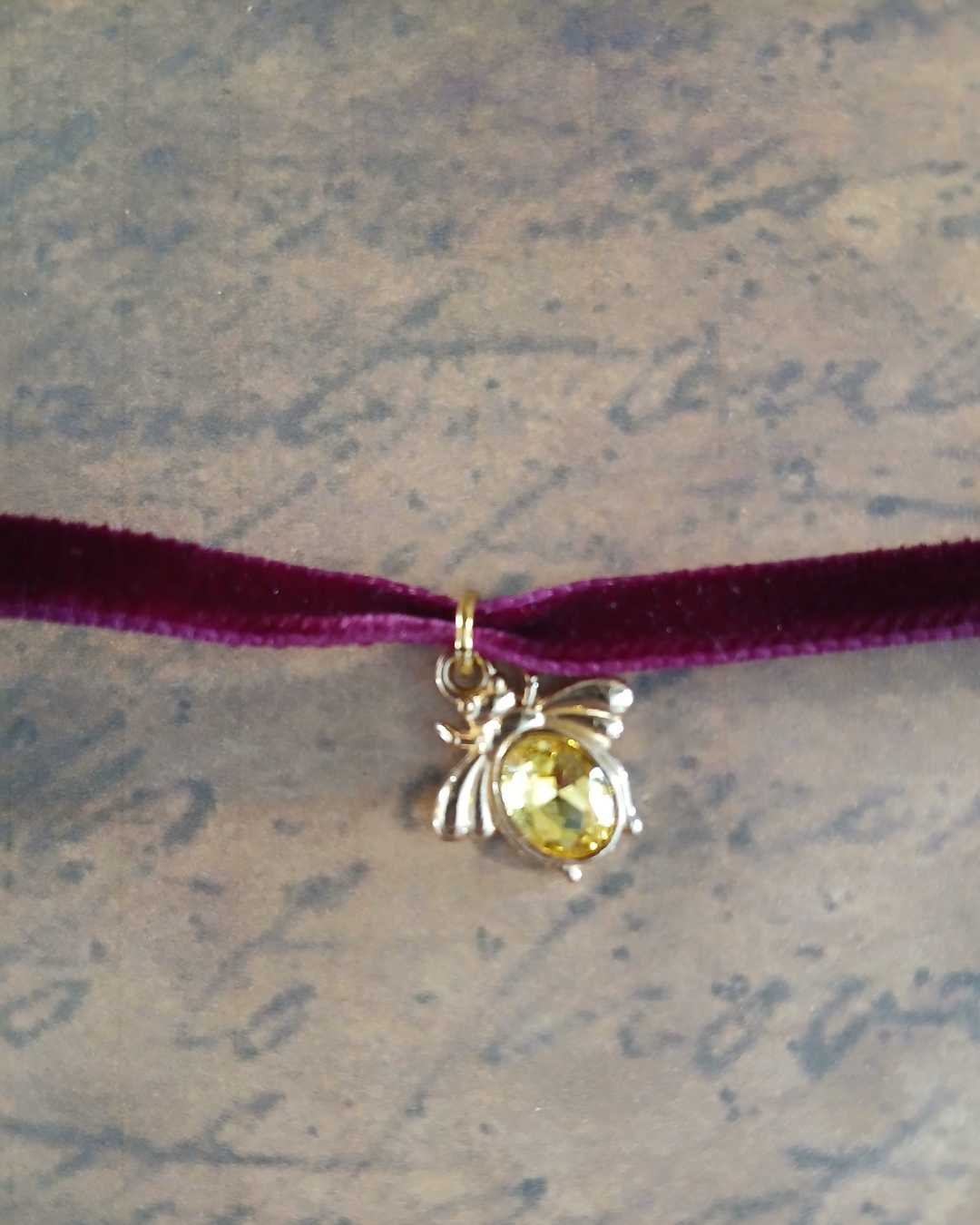 Simple Velvet Charm Choker