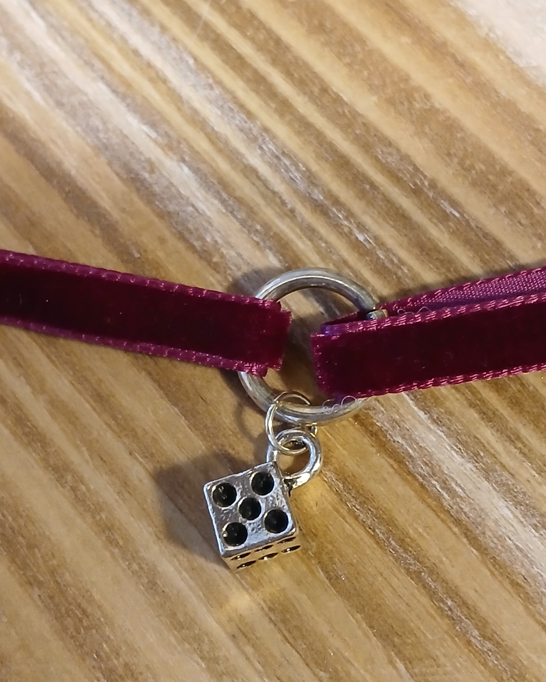 Velvet Choker Dice Charm Ring Style